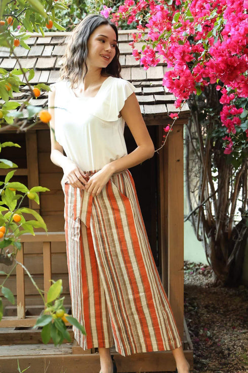 Tabias Pants - Creamsicle Stripe Orange